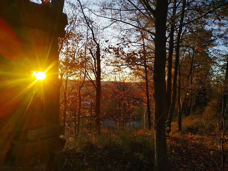 Blick von der Ruine des ehemaligen Jesuiten-Palais zur Kirche Alt-Rognitz